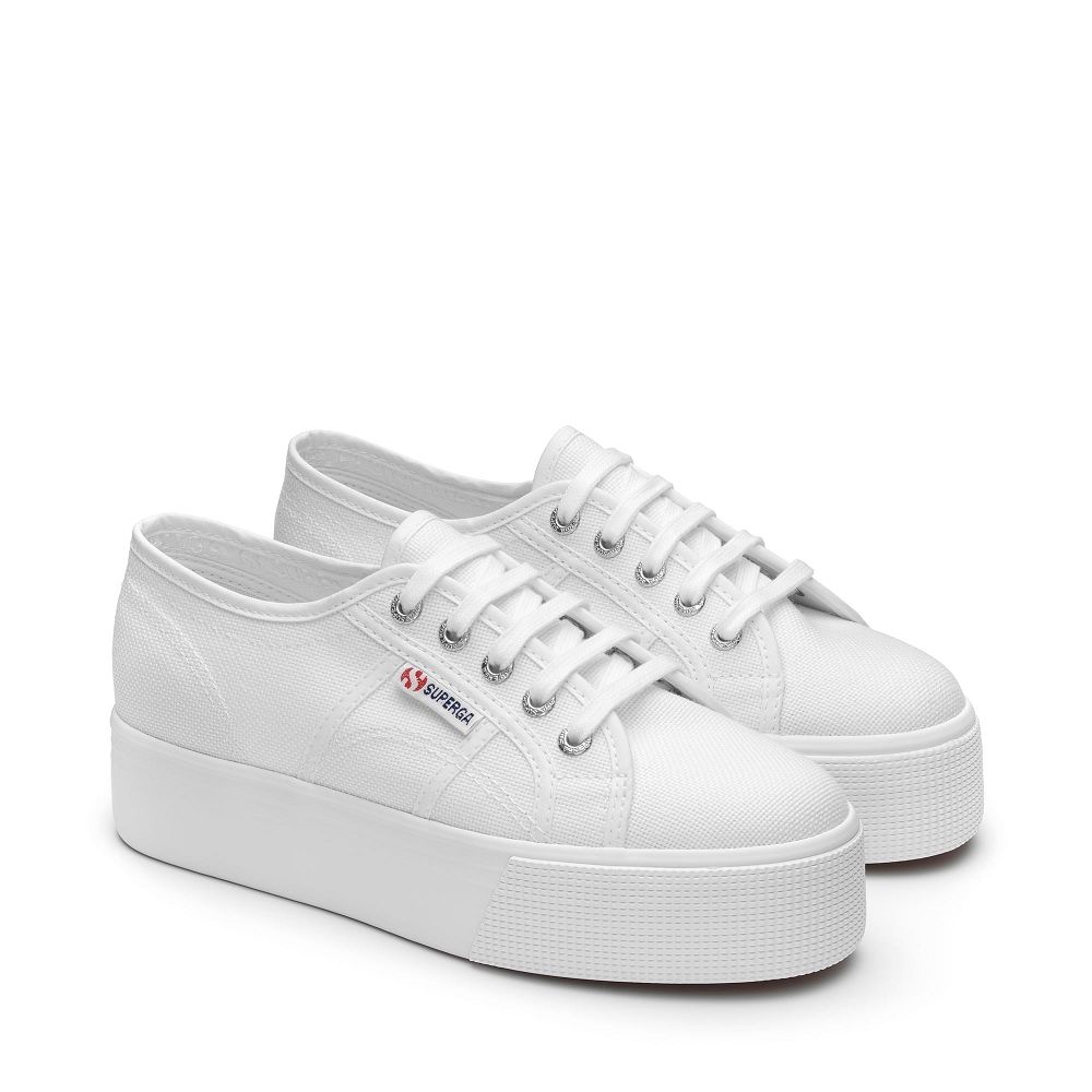 Superga 2790acotw Linea Up And Down White Platform Sneakers - Women's Sneakers USA | US2545045